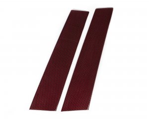Alfa Romeo Giulia Exterior Door Pillars - Carbon Fiber - Red - Feroce Carbon